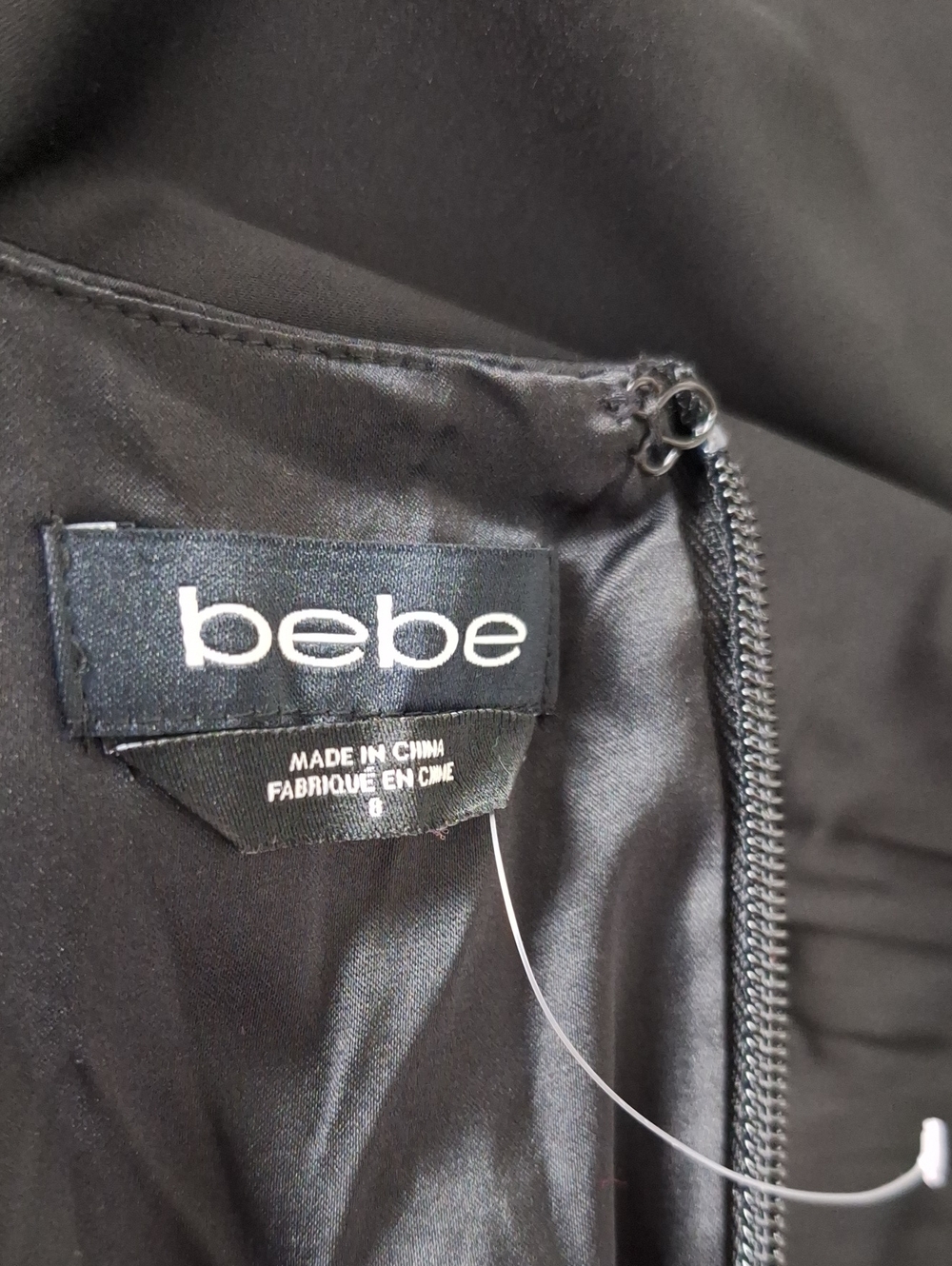 bebe Black Satin Wide-Leg Jumpsuit - Picture 10 of 13